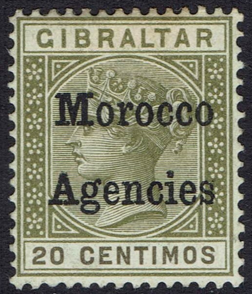 MOROCCO AGENCIES 1898 QV 20C TYPE 1