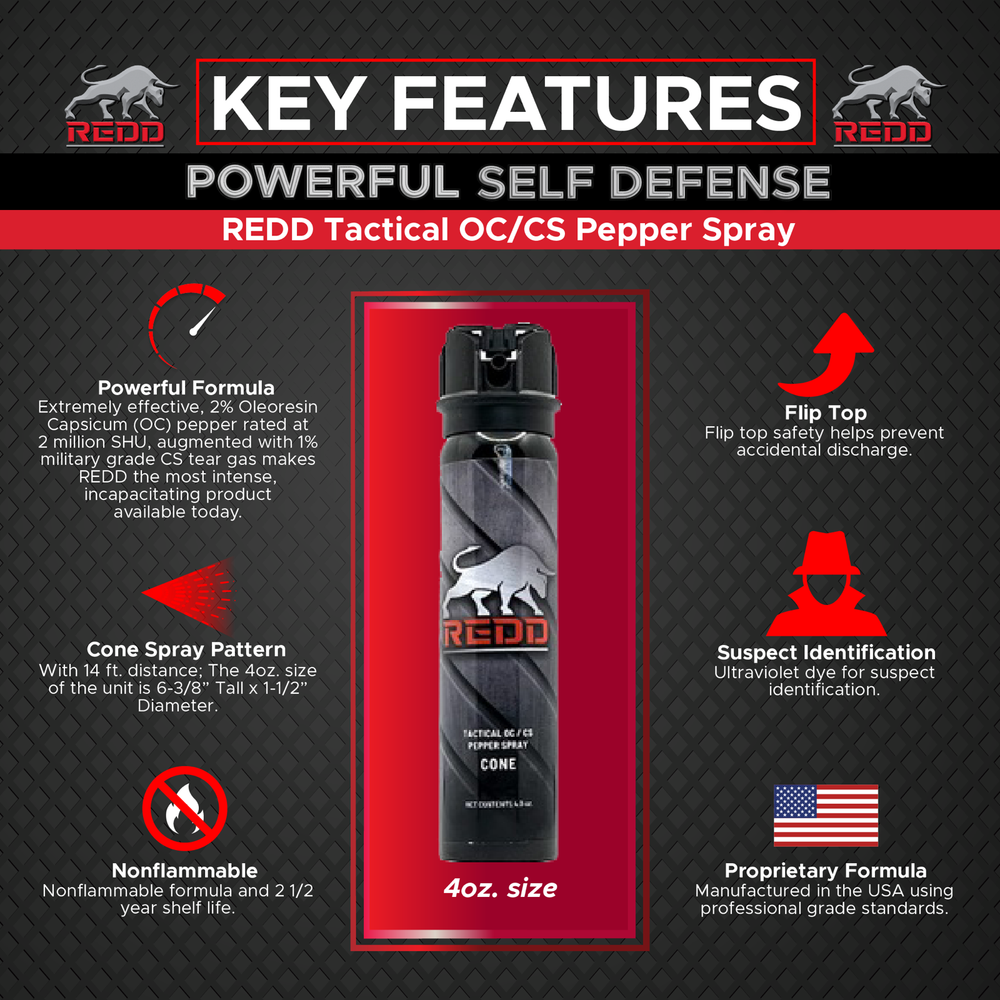 Redd, Tactical OC/CS - Flip Top Cone (4 oz) (Freeze +P)