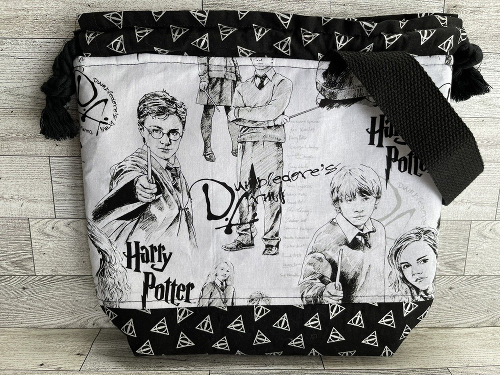 Project Bag Drawstring Knitting Crochet Craft Tote Size Medium