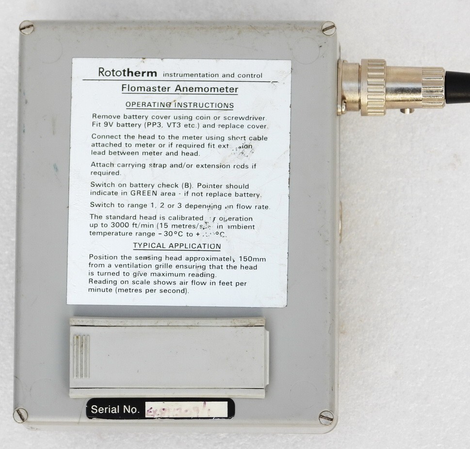 ROTOTHERM FLOMASTER ANEMOMETER WIND WEATHER SPEED TRACKET