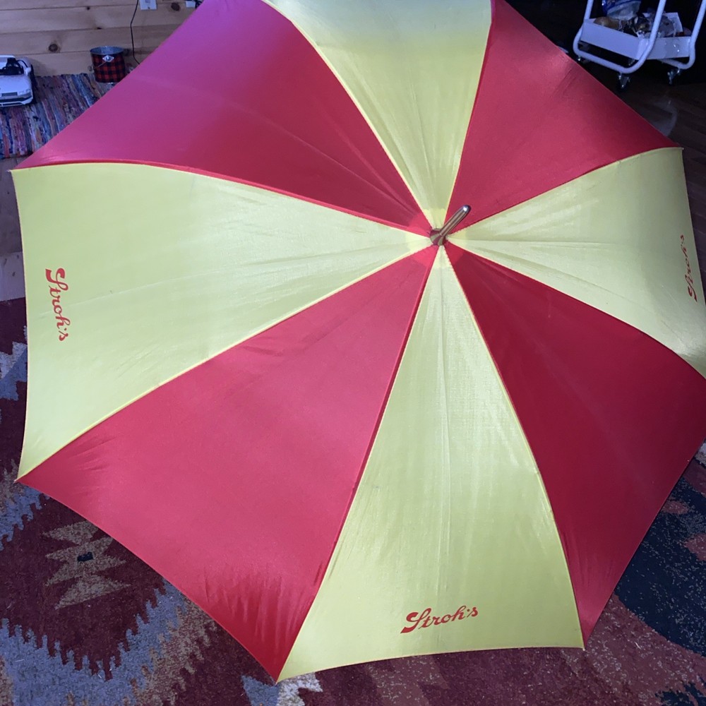 Vintage Stroh’s Beer Umbrella