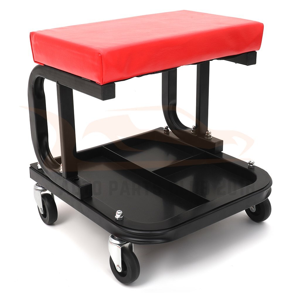 Mechanics Roller Creeper Seat Work Garage Repair Rolling Stool Tray