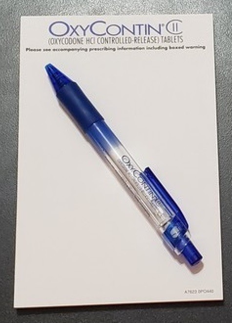 OxyContin Drug Rep Pen Purdue Pharma Oxycodone & 50 Sheet Sticky Notepad 4 X 6