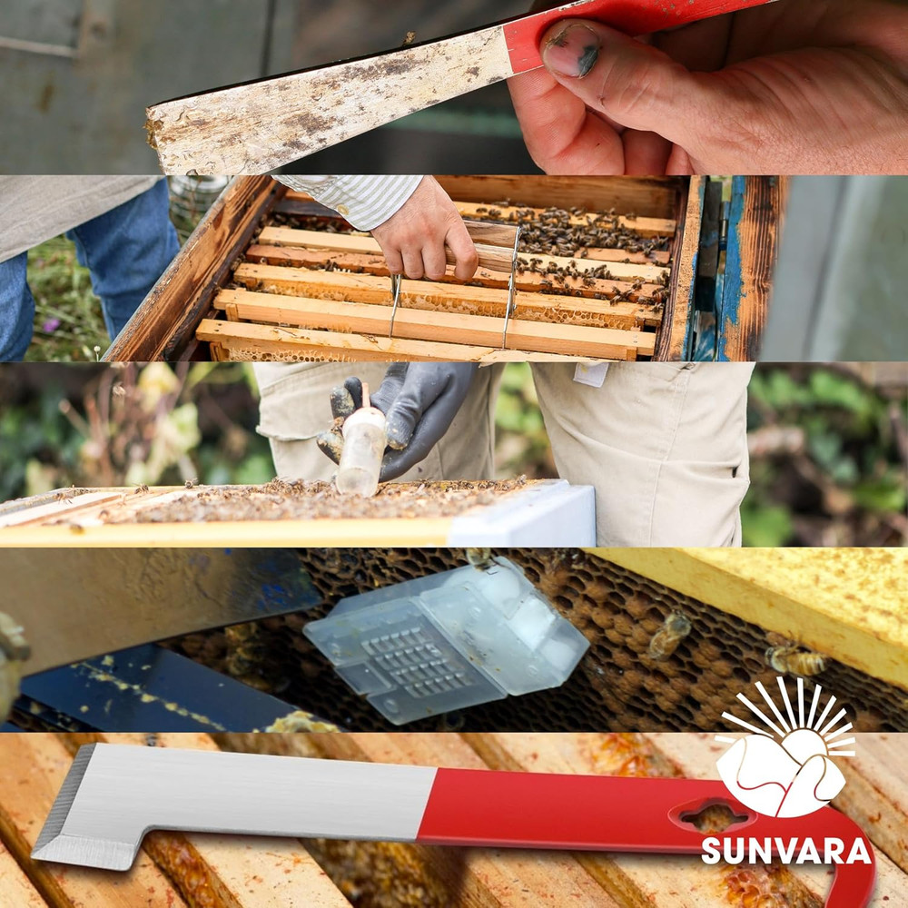 9Pc Beekeeping Starter Kit Hive Tools Smoker Queen Cage Honey Tools