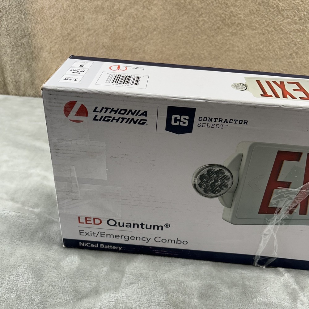 Lithonia Lighting LHQM LED R M6 Quantum Exit Emergency Light Combo White NOB