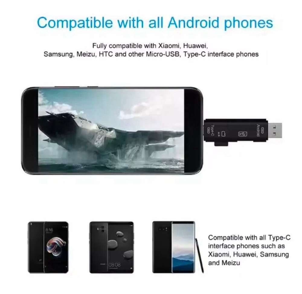 Android Card Reader 5-In-One USB OTG Adapter White Buy More Save Over 30% Each