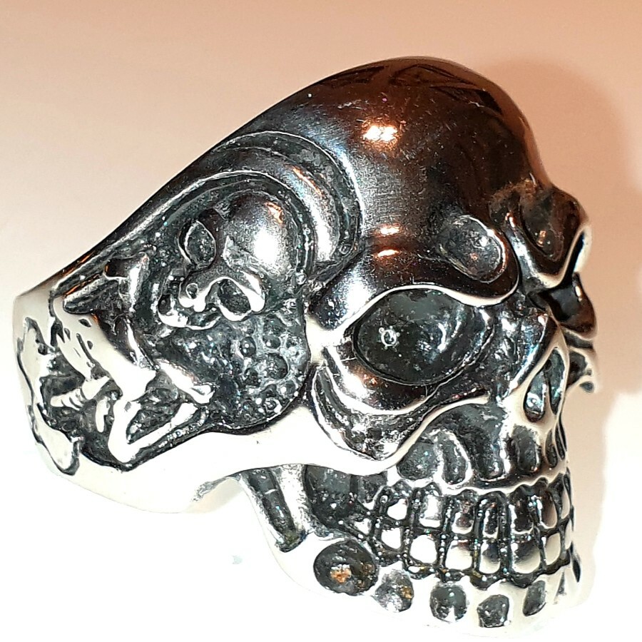 ☠ GOTHIC RING ☠ SKULLS ☠ DARK ☠ STEEL ☠