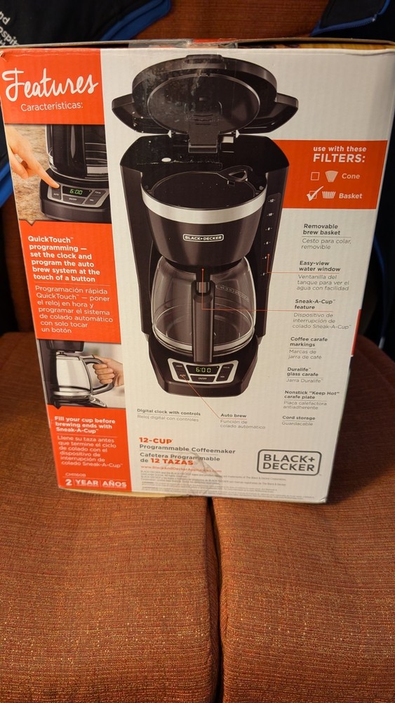 Black + Decker model CM1160B 12-Cup Programmable CoffeeMaker NIB