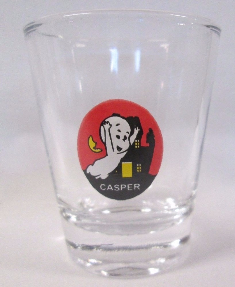 CASPER THE FRIENDLY GHOST ON A CLEAR SHOT GLASS