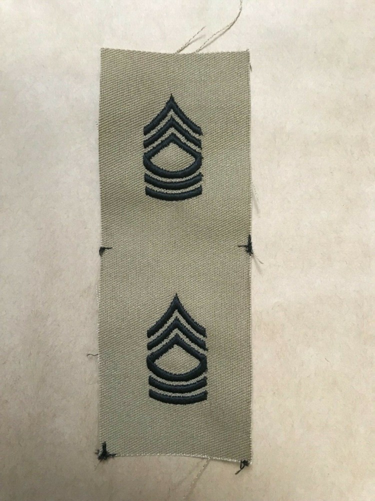 US ARMY DESERT TAN PATCH COLLAR RANKS E8 MASTER SERGEANT CAMO BDU SHIRT SEW ON