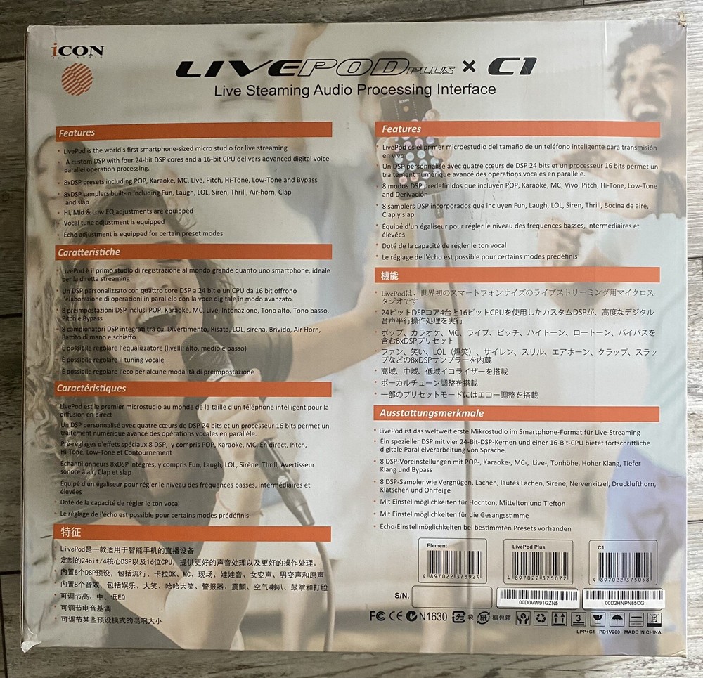 Icon Pro Audio LIVEPOD Plus xC1 Live Steaming Audio Processing Interface Bundle