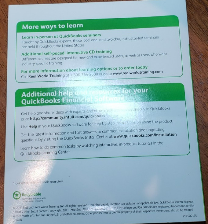 Intuit Learning QuickBooks for Windows 2012 Learning Training CD Software