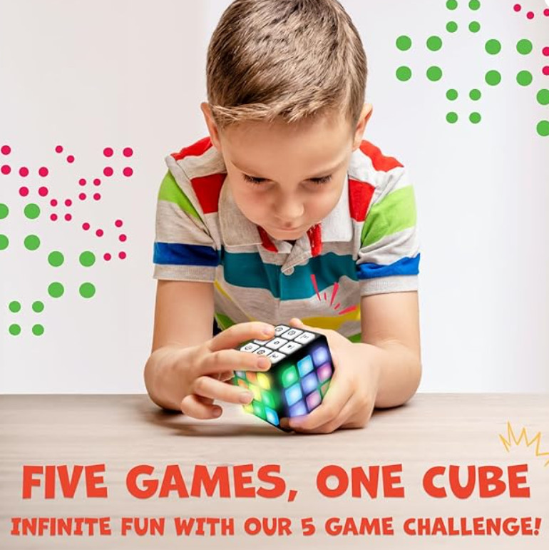 Winning Fingers Flashing Cube 4-in-1 Memory Brain Handheld Electronic STEM Game