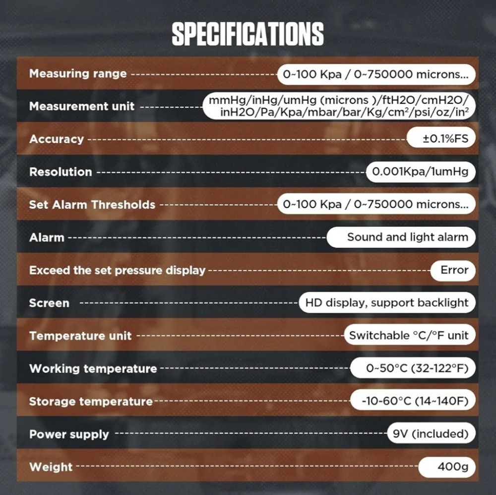 CMTOOL DIGITAL AVACUUM Gauge