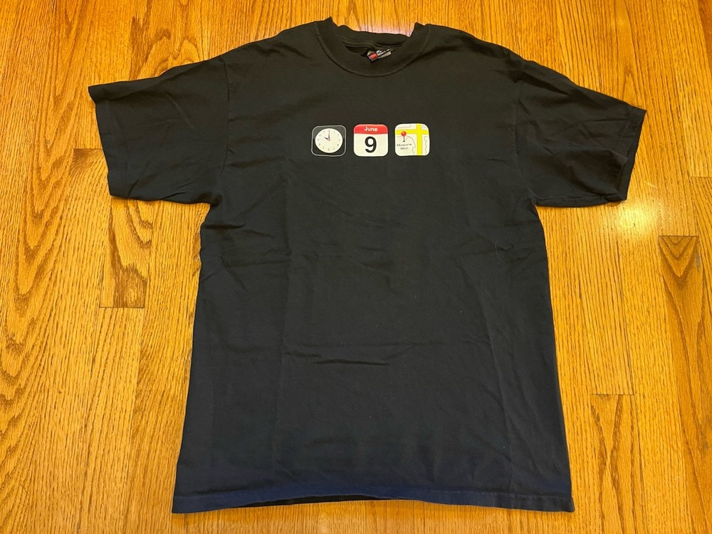 Apple logo WWDC 2008 T-SHIRT Black Medium Employee Siri Macintosh Coder iPhone M