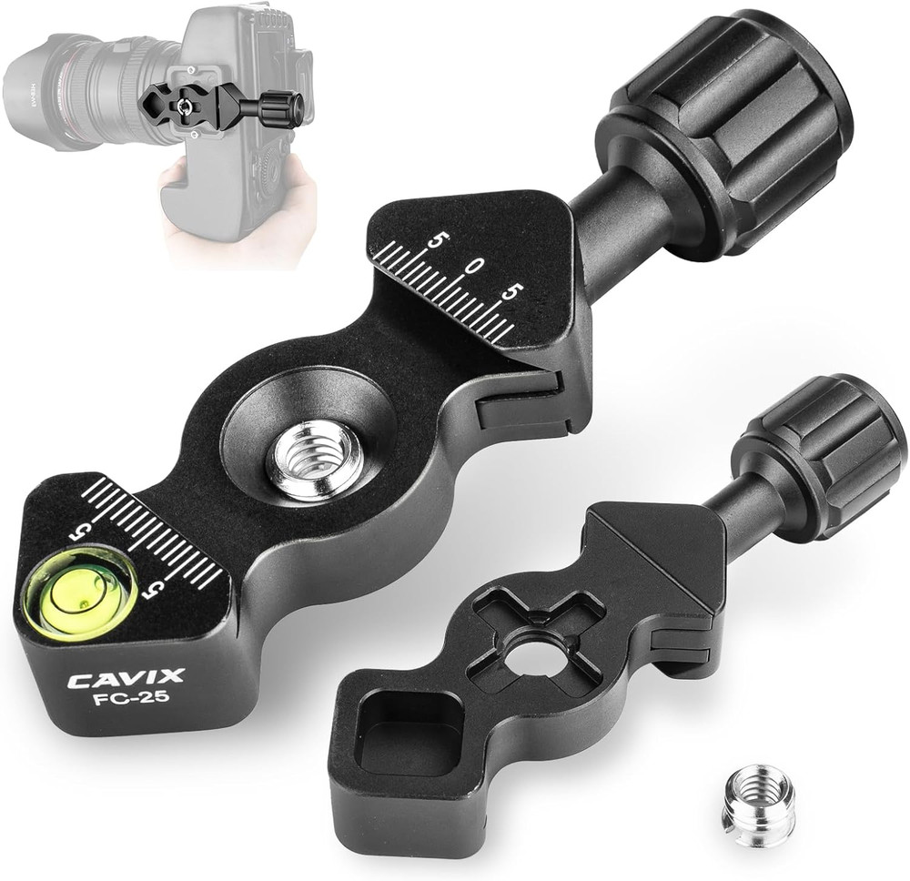 Mini Fish Bone Style Quick Release Clamp - Arca Clamp with 3/8"-1/4" Screw Adapt