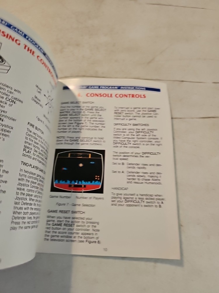 Defender Atari Video Game Program Instructions Insert Vintage 1982
