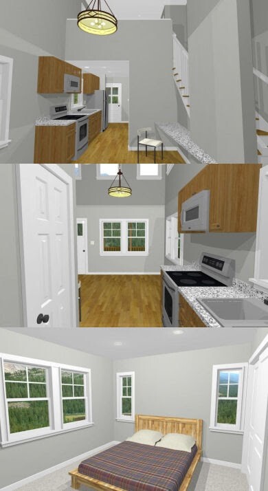 14x26 Tiny House -- 493 sq ft -- PDF FloorPlan -- Model 1