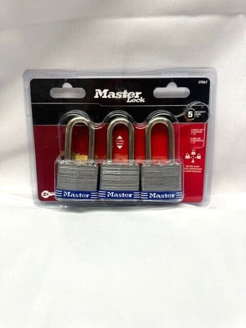Master Lock No. 3 Padlock-1-1/2 in- Three Pack 3TRILF *New