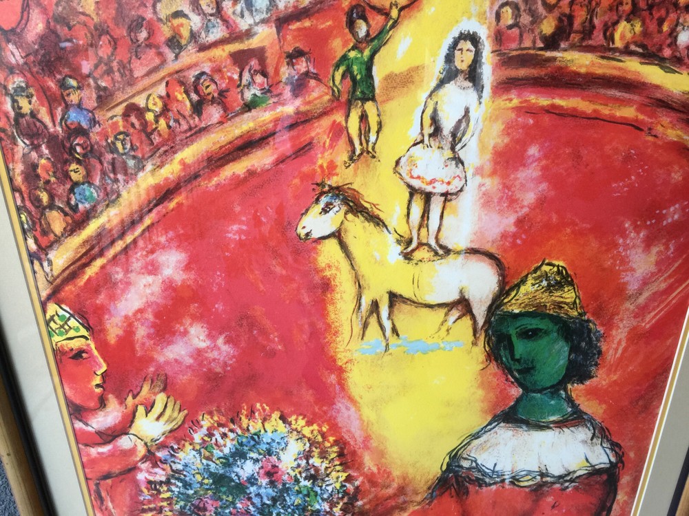 MARC CHAGALL CIRCUS LITHOGRAPH VINTAGE MID CENTURY MODERN EAMES ERA