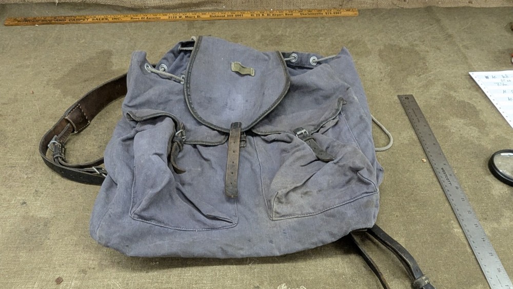 German WW2 blue luftwaffe ruck sake or backpack, 1940 dated