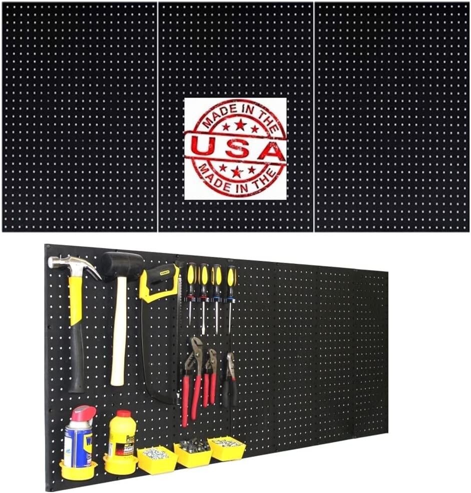 WallPeg Plastic Pegboard Tool Organizer - 72" WIDE Garage Organizer Storage