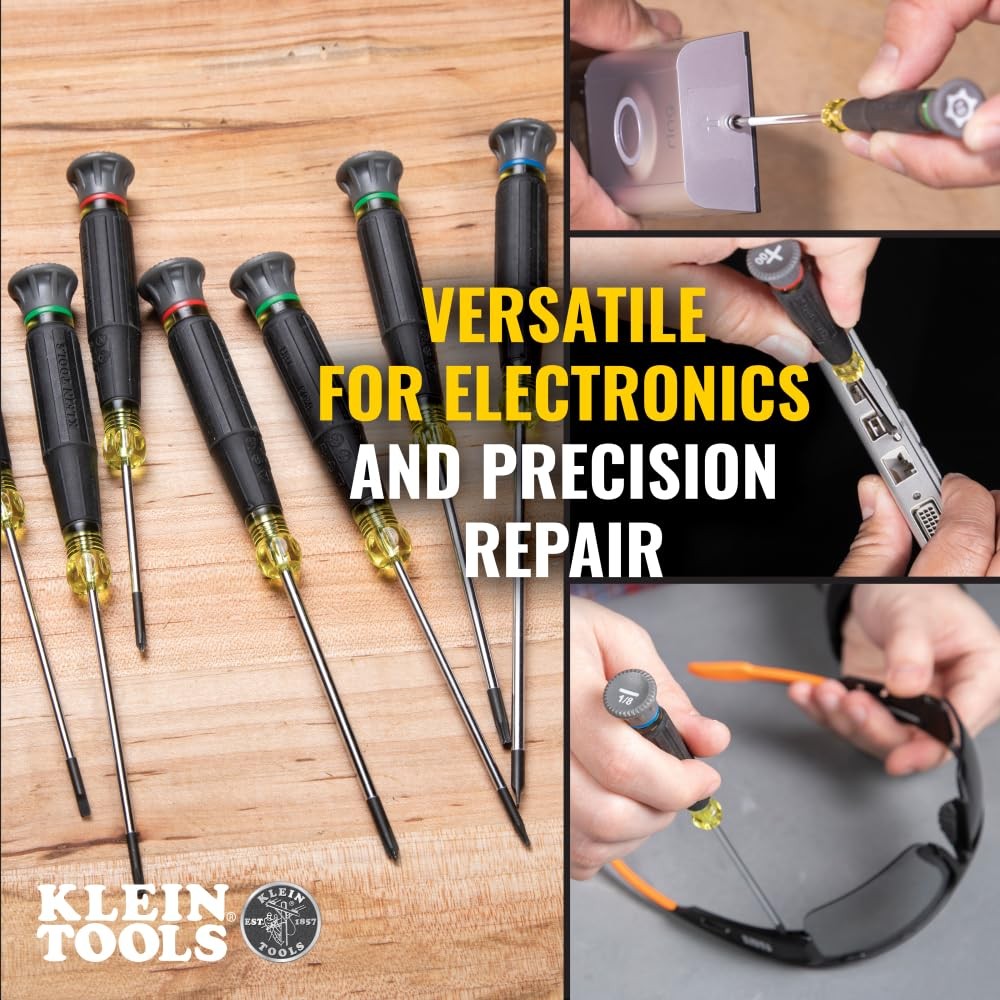 Klein Tools 85617 Mini Precision Screwdriver Set, One Size, Black/Yellow
