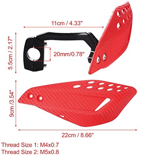 1 Set Motorcycle Handguards Replacement Universal for 7/8" 22mm Handlebars Red