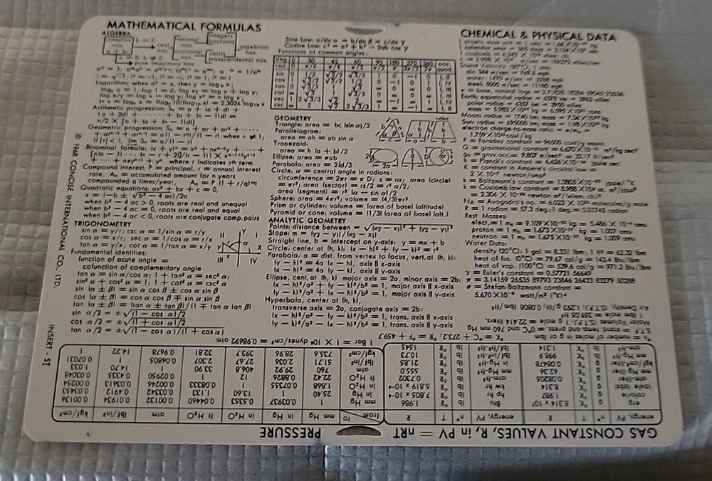 1968 Concise Circular Slide Rule w/ Science Tables Sama & Etani Great Condition