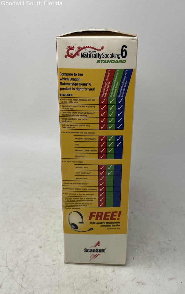 ScanSoft Dragon Naturally Speaking 6 Standard Speech Software Not Tested