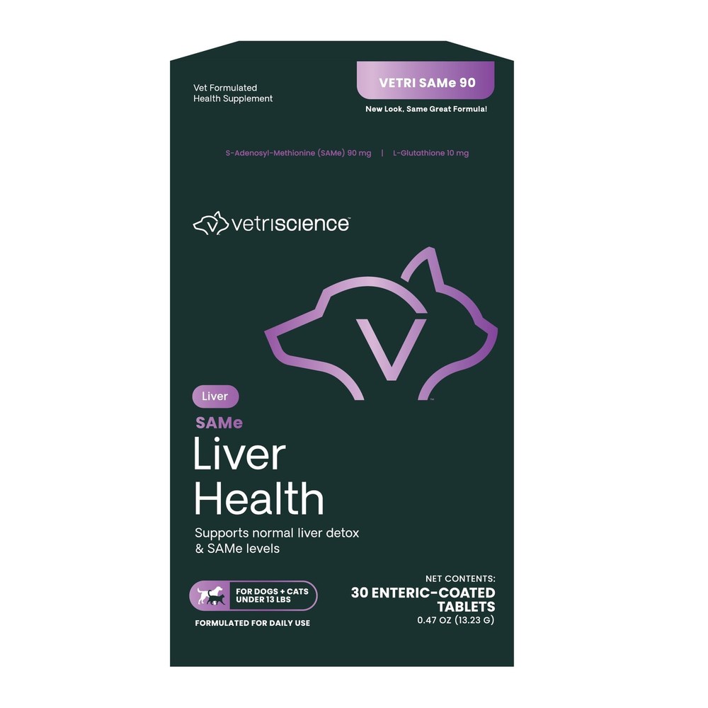 VetriScience Same Liver Health Tablets, 90 mg 30 Count - 90mg SAMe, Colorless