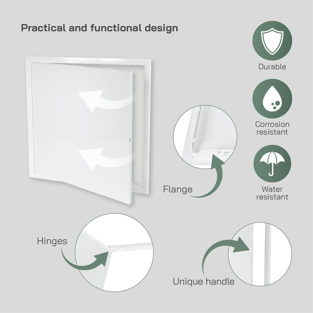 16" x 16" White Metal Access Panel for Easy Wall & Plumbing Access
