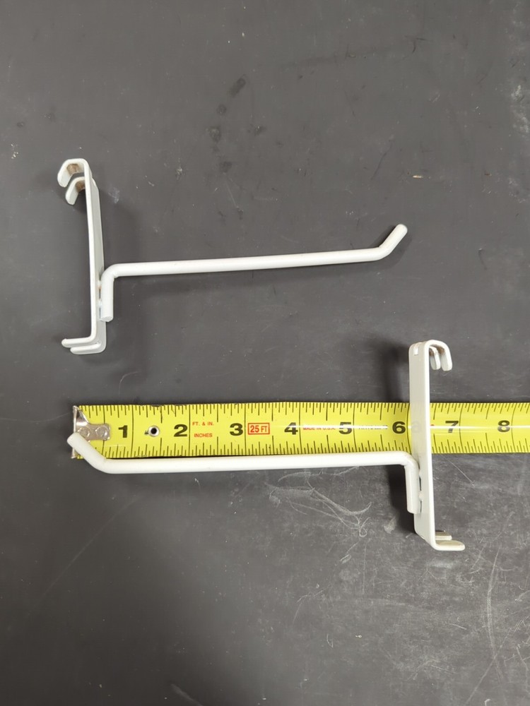 6" Gridwall Hooks - 20 White Hooks For Grid Wall or Mini Grid Cube Displays