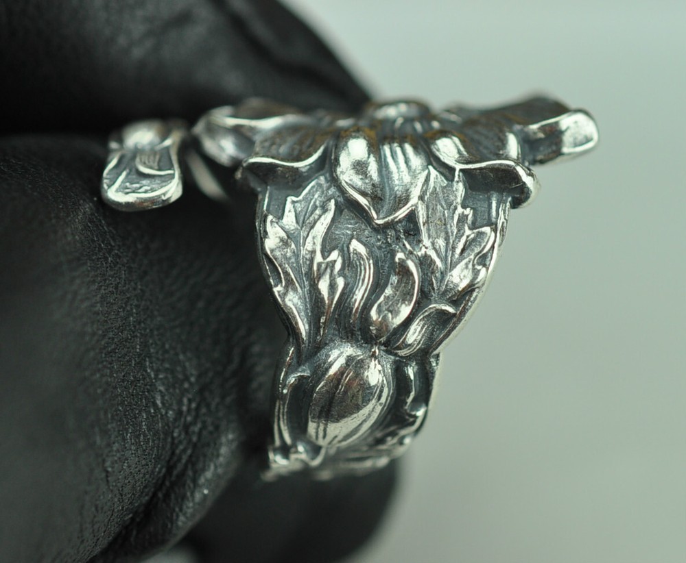 Solid 925 Sterling Silver Large Daisy Flower Floral Adjustable Spoon Ring