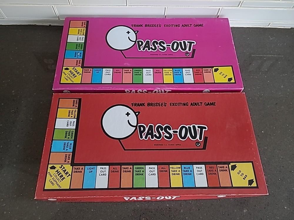 2 x 1990 Versions Pass Out Board Game by Frank Bresee Both COMPLETE