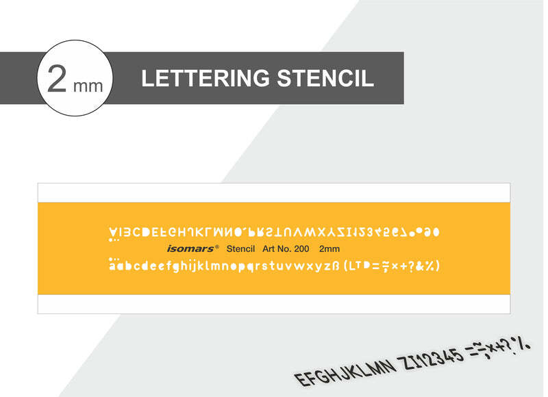 Isomars Lettering Guide Drawing Template Stencil 2 Mm
