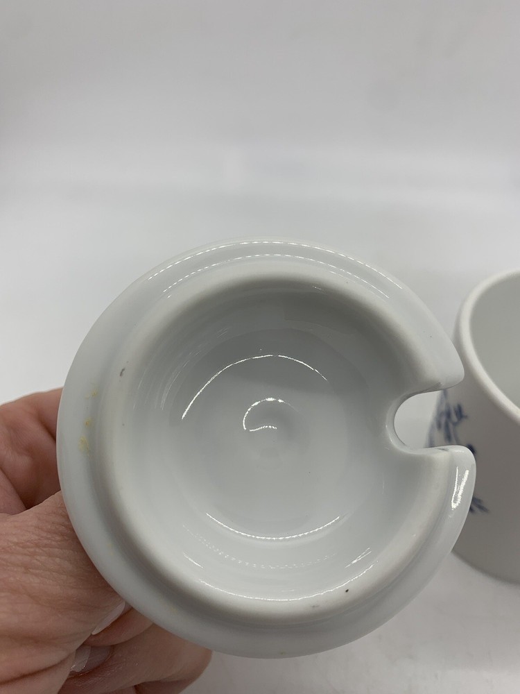 Royal Worcester Rhapsody Blue Condiment Jam Lidded Jar with Spoon Notch
