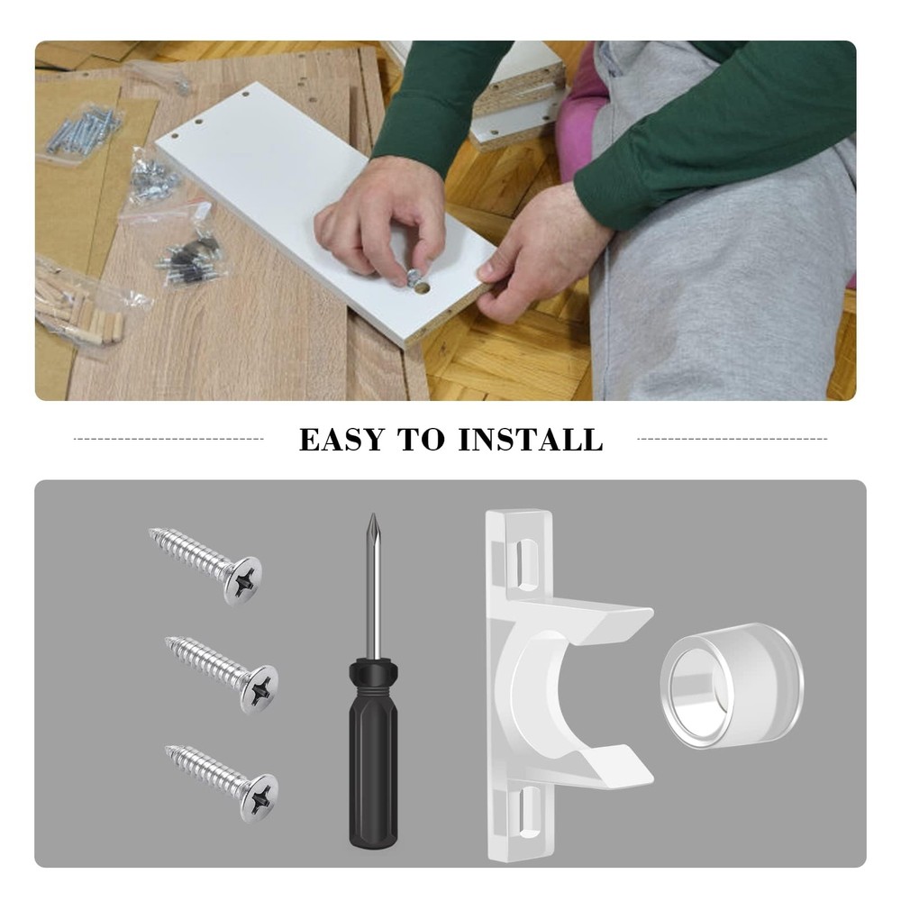 KIBBEH 8 Sets False Front Cabinet Clips Kitchen Doors Transparent