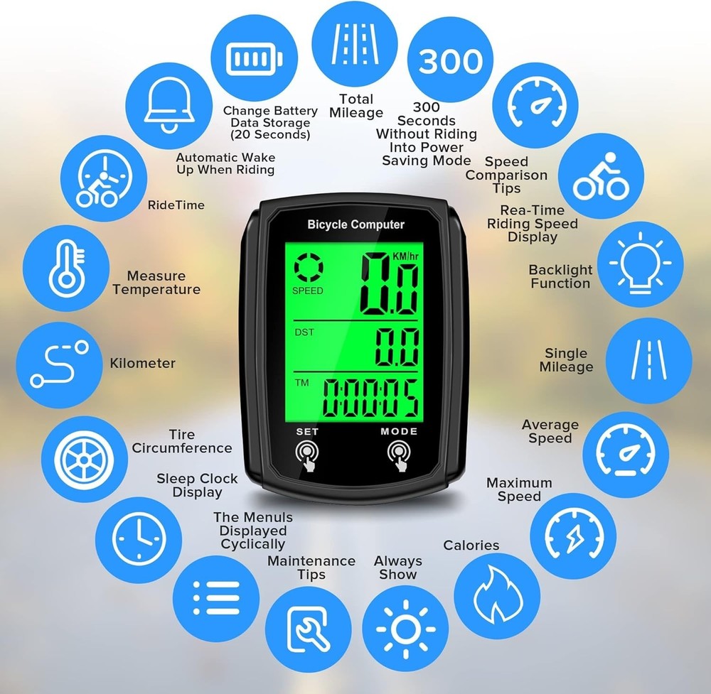 Multi-Function Wired Bicycle Speedometer with LCD Display - Accurate Tracking