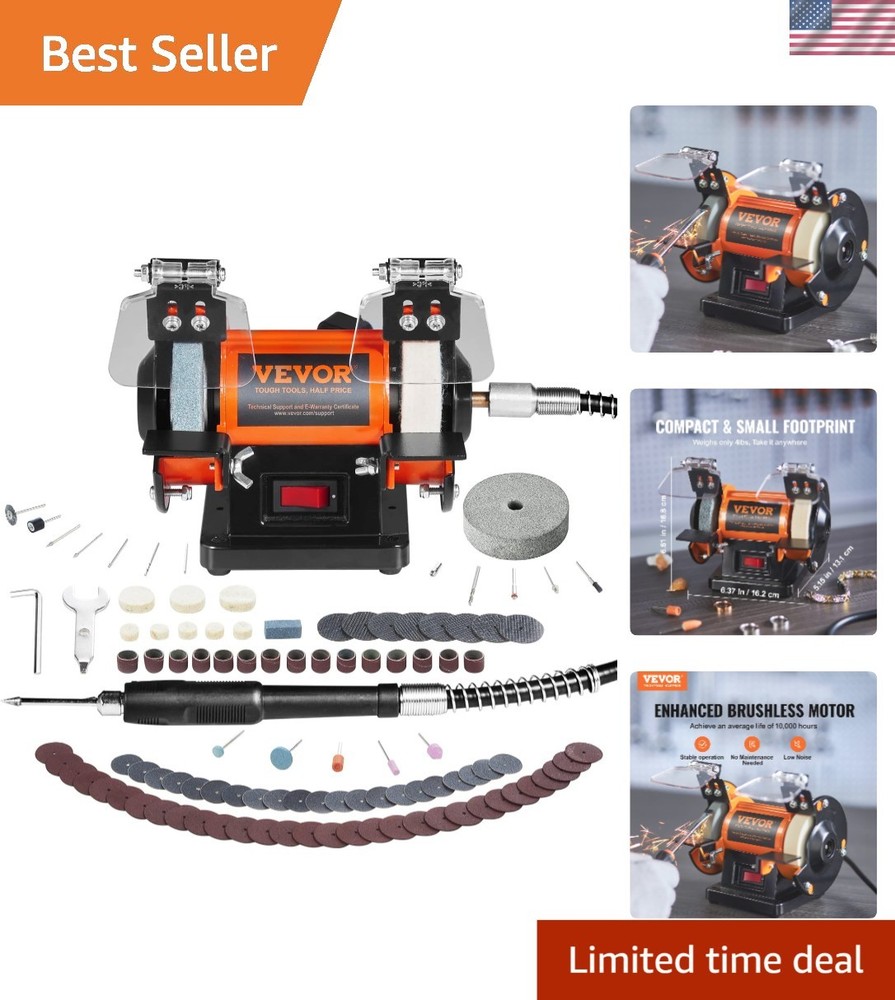 Professional-Grade Bench Buffer Grinder with Durable Motor & Safety Features