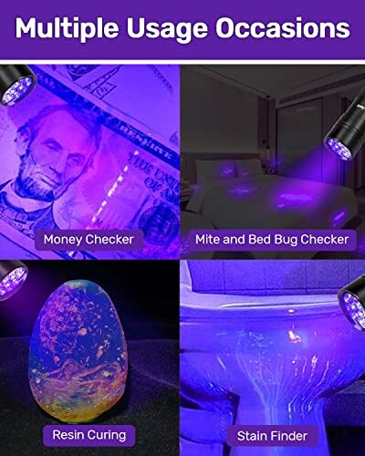 Blacklight Flashlights Uv Flashlight 12 Led 395nm 2 Pcs Black Light Flashlight