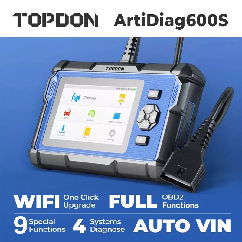 Free Updates! TOPDON AD600S Diagnostic Scanner Engine ABS SRS TPMS Code Reader