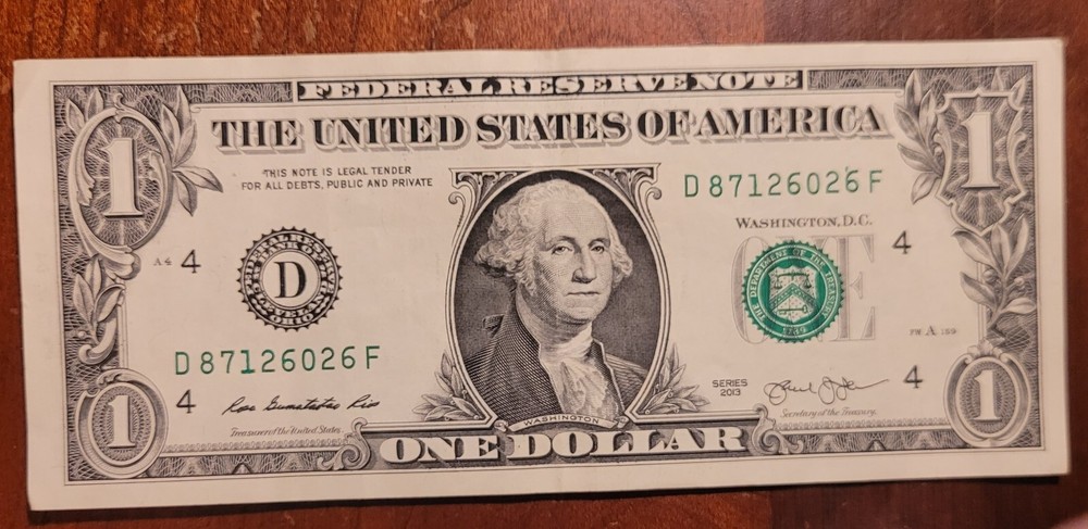1 Dollar minor ink error Banknote