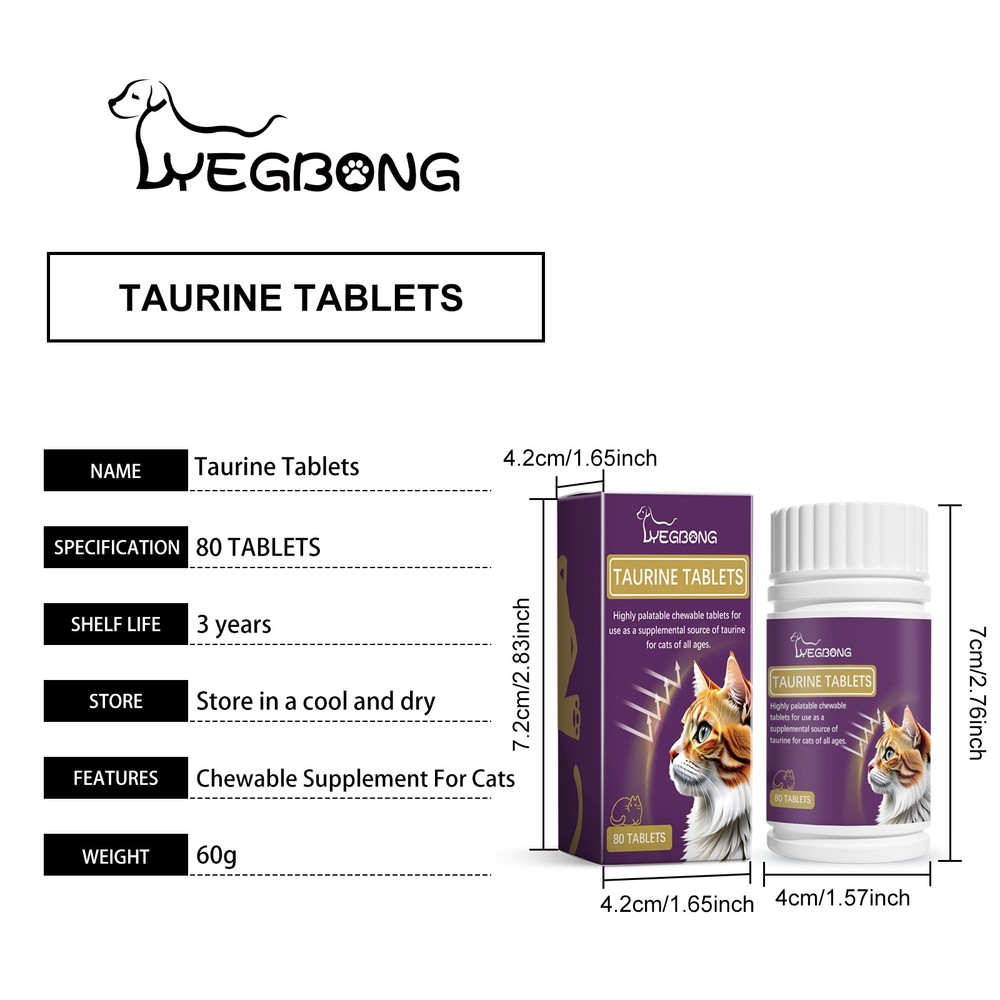 pound Taurine Tablets for Cats Pet Nutrital Supplements