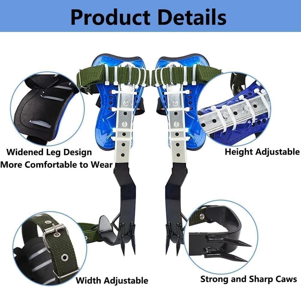 Tree Climbing Spikes Set, Adjustable Tree Climbing Gear Tree Climbing Tool with