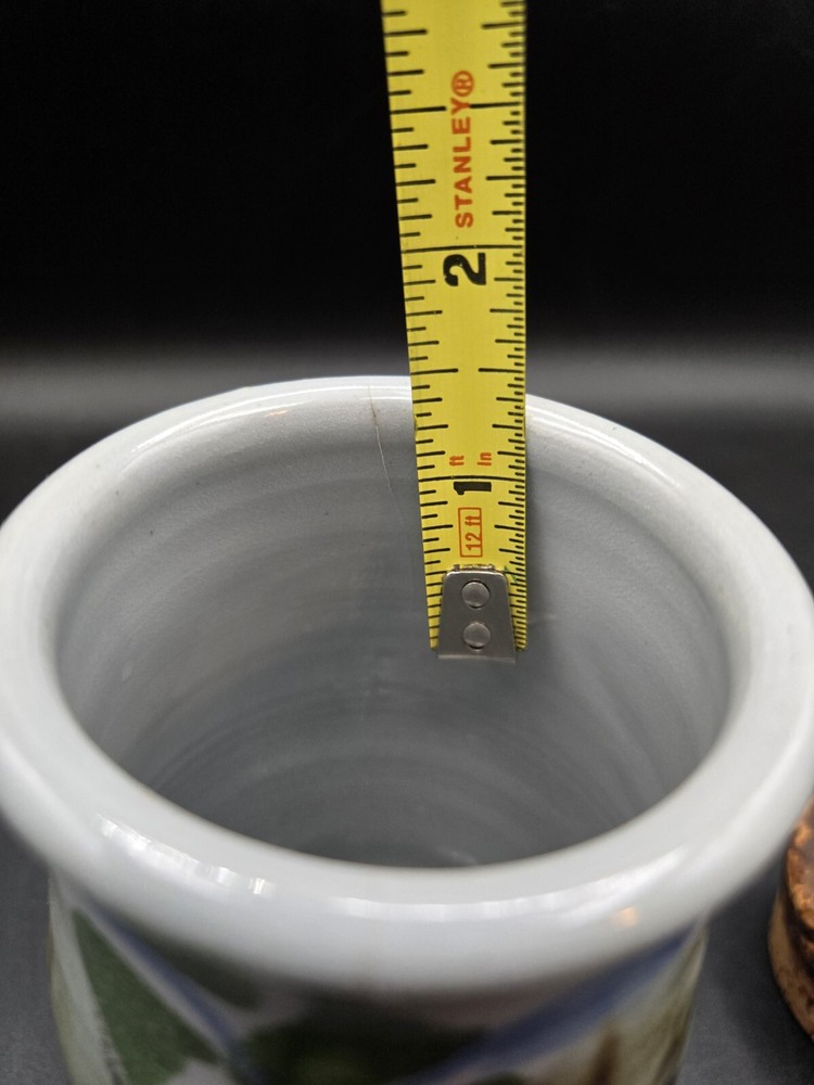 Studio Art Pottery Corked Storage Container Canister Jar Signed