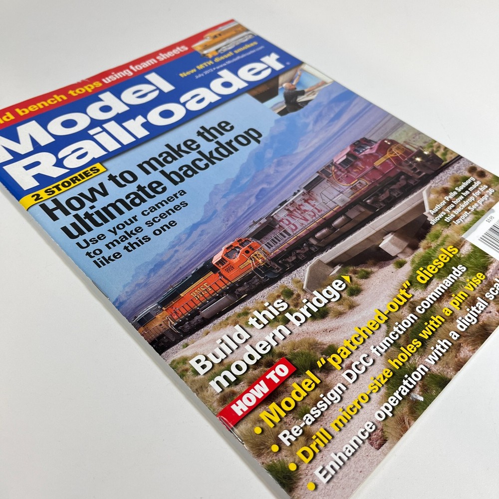 Model Railroader JUL 2012 Make Ultimate Backdrop Build Modern Bridge Track Scale