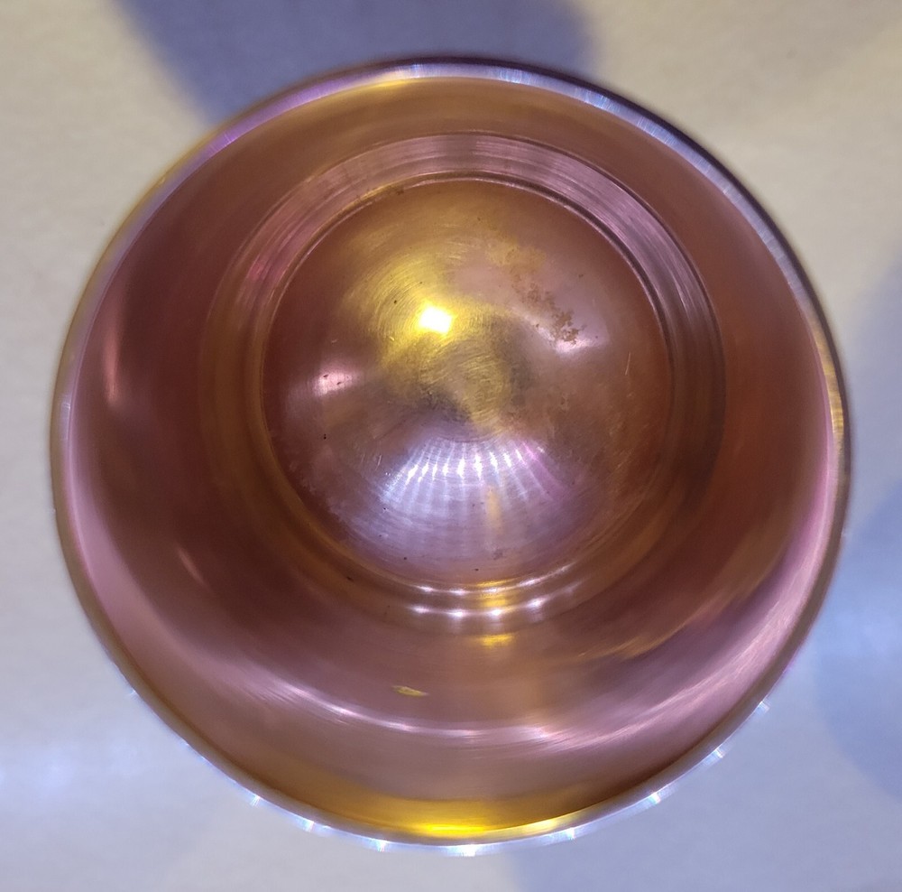 Solid Brass 7.5" Wine Goblet Monogrammed Dated August 25, 1984