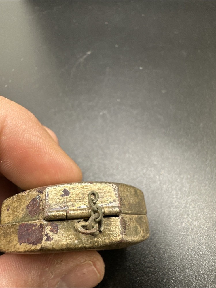 Antique Silver Plated Small Chained Container!!