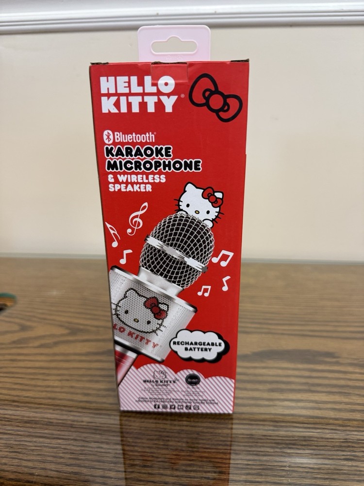 Hello Kitty Bluetooth Karaoke Microphone & Wireless Speaker USB Charging Red